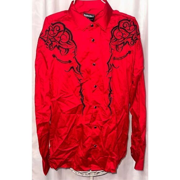 EXCELLENT CONDITION MEN'S BARABAS EMBROIDERED DESIGN DESIGN SHIRT SIZE XL - Picture 1 of 8
